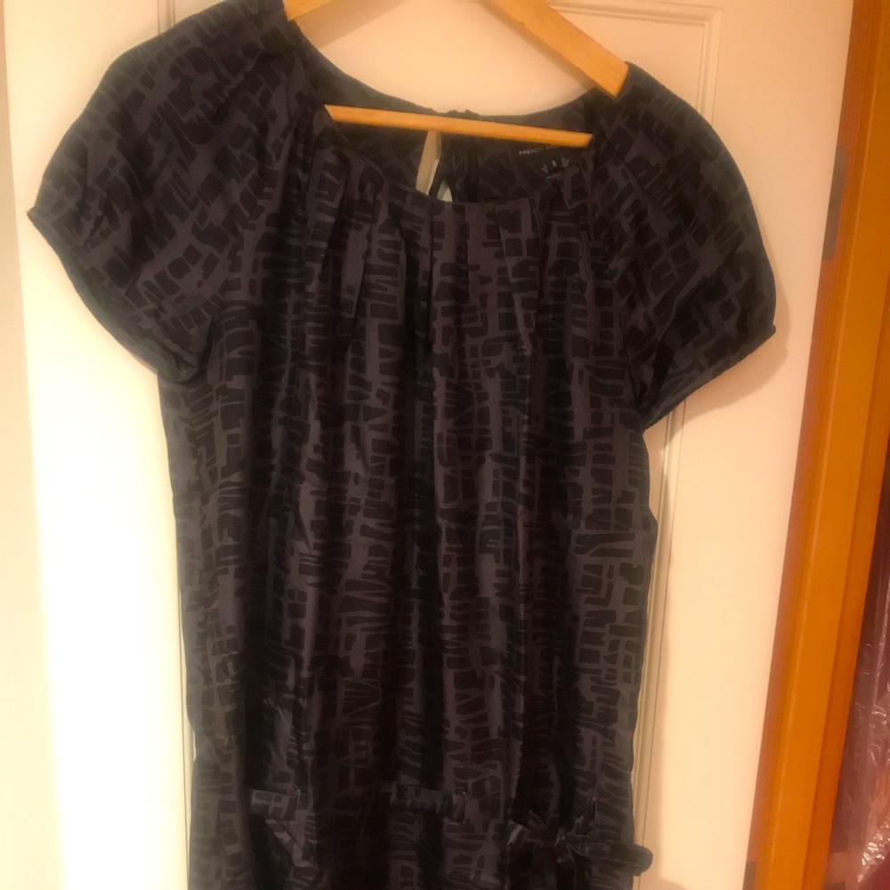 French Connection grey and black silk tunic